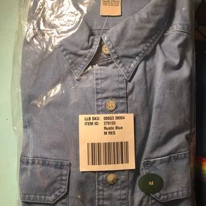 LL Bean Rustic Blue Long Sleeve Button Down Shirt